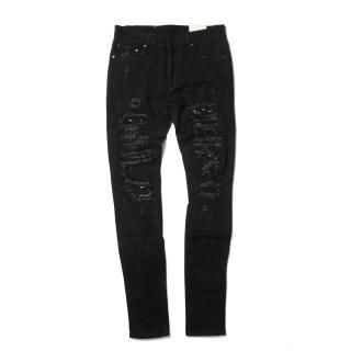 [mnml] X165 Paisley Stretch Denim Black/Black (2838)