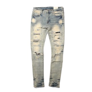 [mnml] X165 Paisley Stretch Denim Blue/Black (2838)