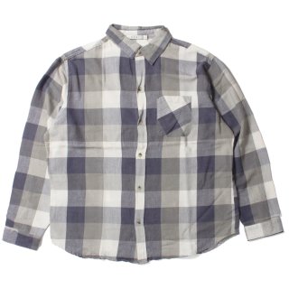 [mnml] Vintage Flannel Drop Shoulder Shirt Navy / Natural (SXL)