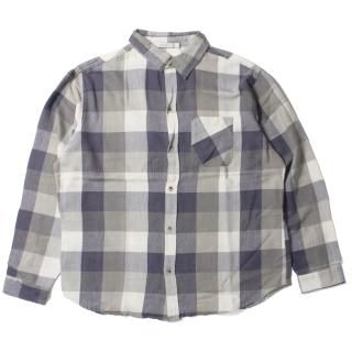 [mnml] Vintage Flannel Drop Shoulder Shirt Navy / Natural (S～XLサイズ)