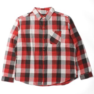 [mnml] Vintage Flannel Drop Shoulder Shirt Black / Red / White  (SXL)