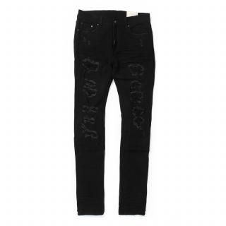 [mnml] X201 Rhinestone Skinny Denim Black (28～38インチ)