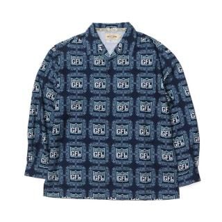 GFL Logo Print L/S Shirts NAVY/SKY BLUE (L2XL)