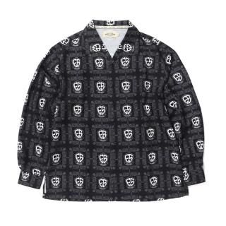 ES Logo Print L/S Shirts BLACK/GRAY (L2XL)