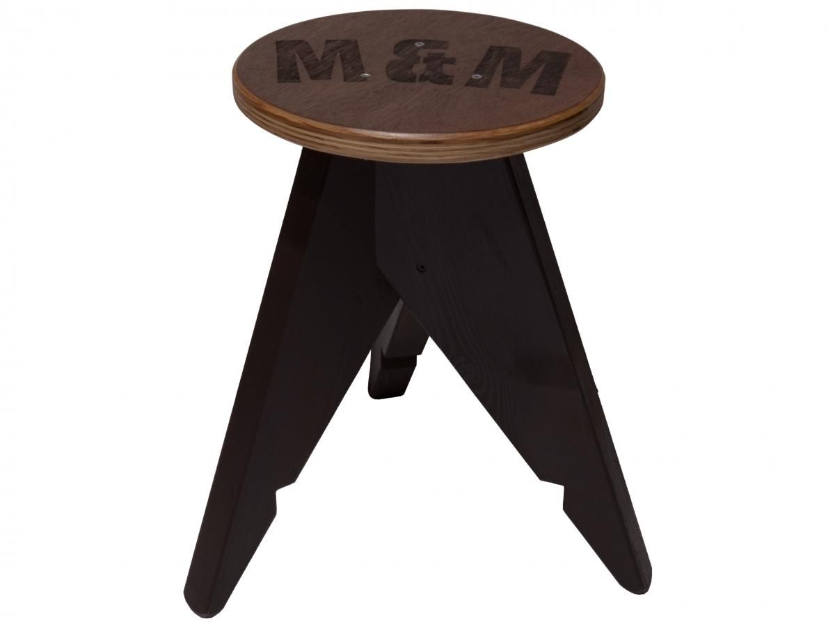 M＆M Customperformance スツール　黒×白　焼印ロゴ　希少 M＆M Customperformance スツール 黒×白 焼印ロゴ 希少