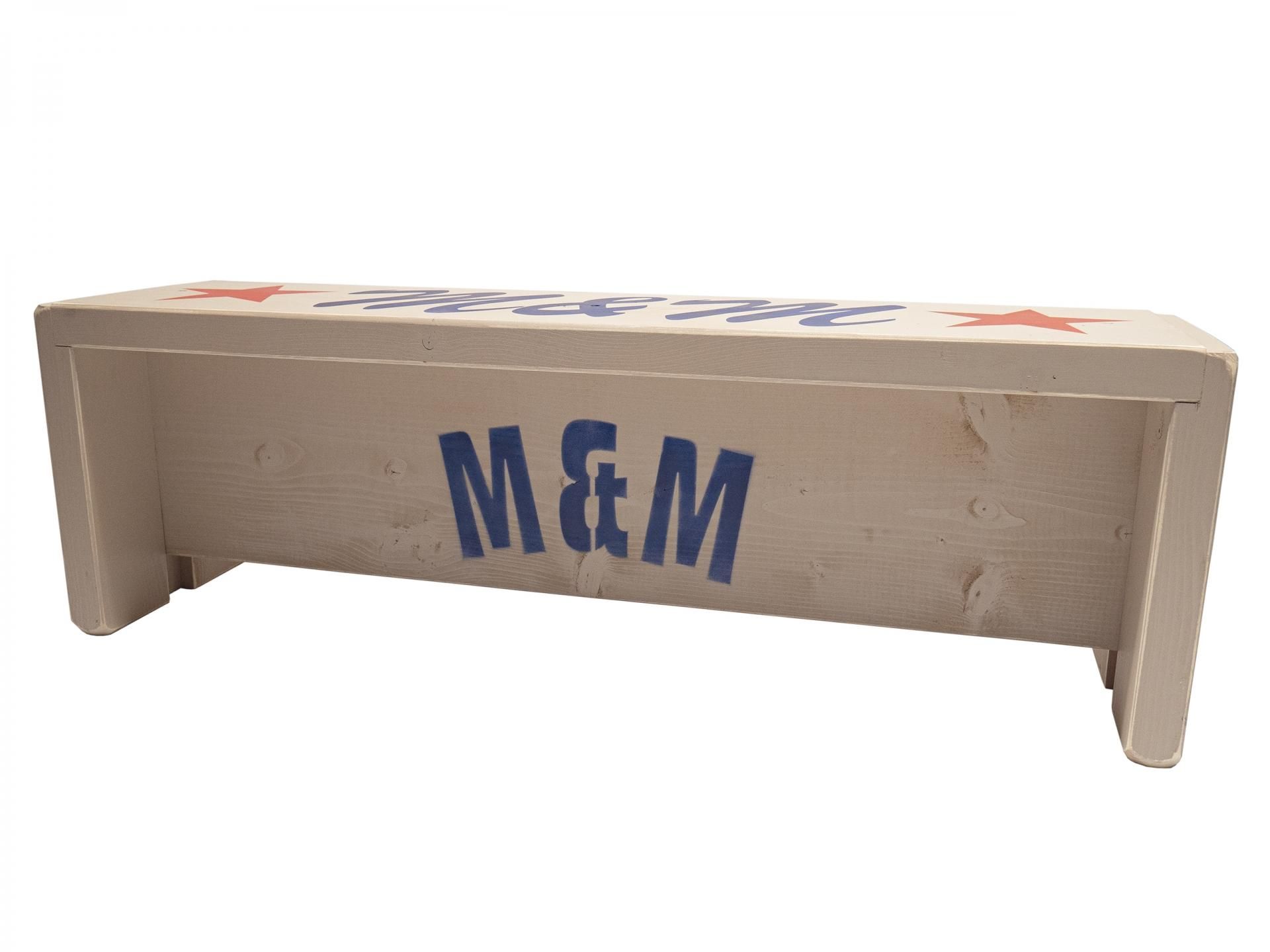 M&M Furniture ペイント ベンチ 黒×赤 130cm ネイバー