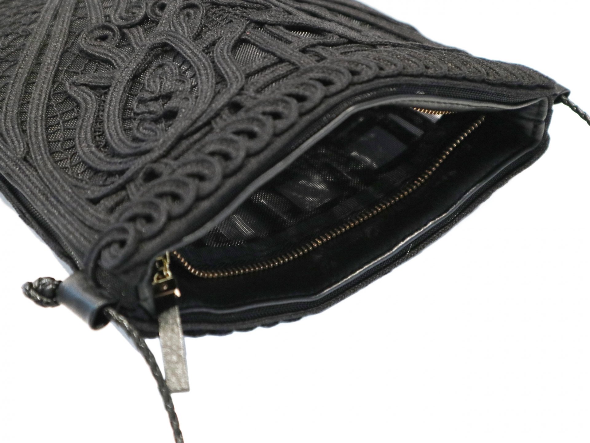 Cording Embroidery Pouch With Leather Strap - Revolution Web Store