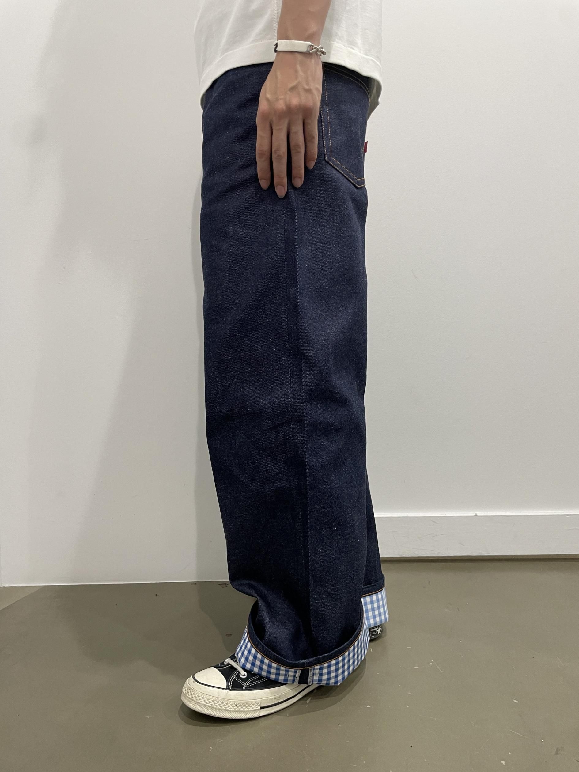 TSTS 2 GINGHAM LINING DENIM TROUSERS
