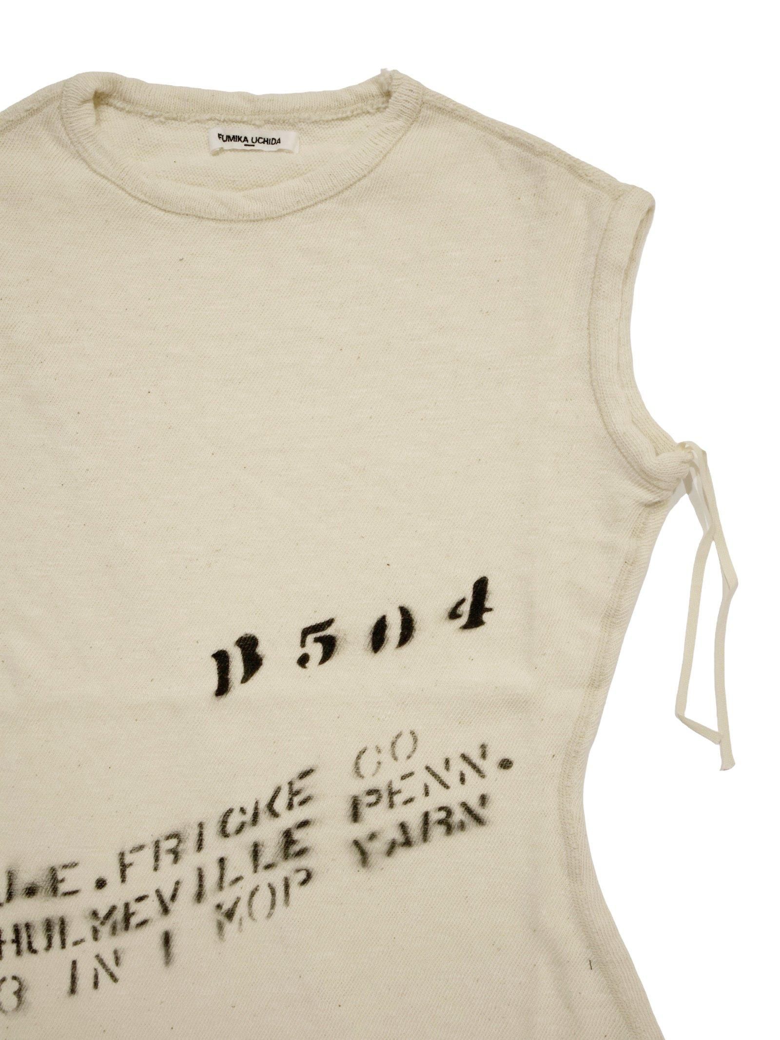 GAUZE JERSEY STENCIL SLEEVELESS TOP - Revolution Web Store