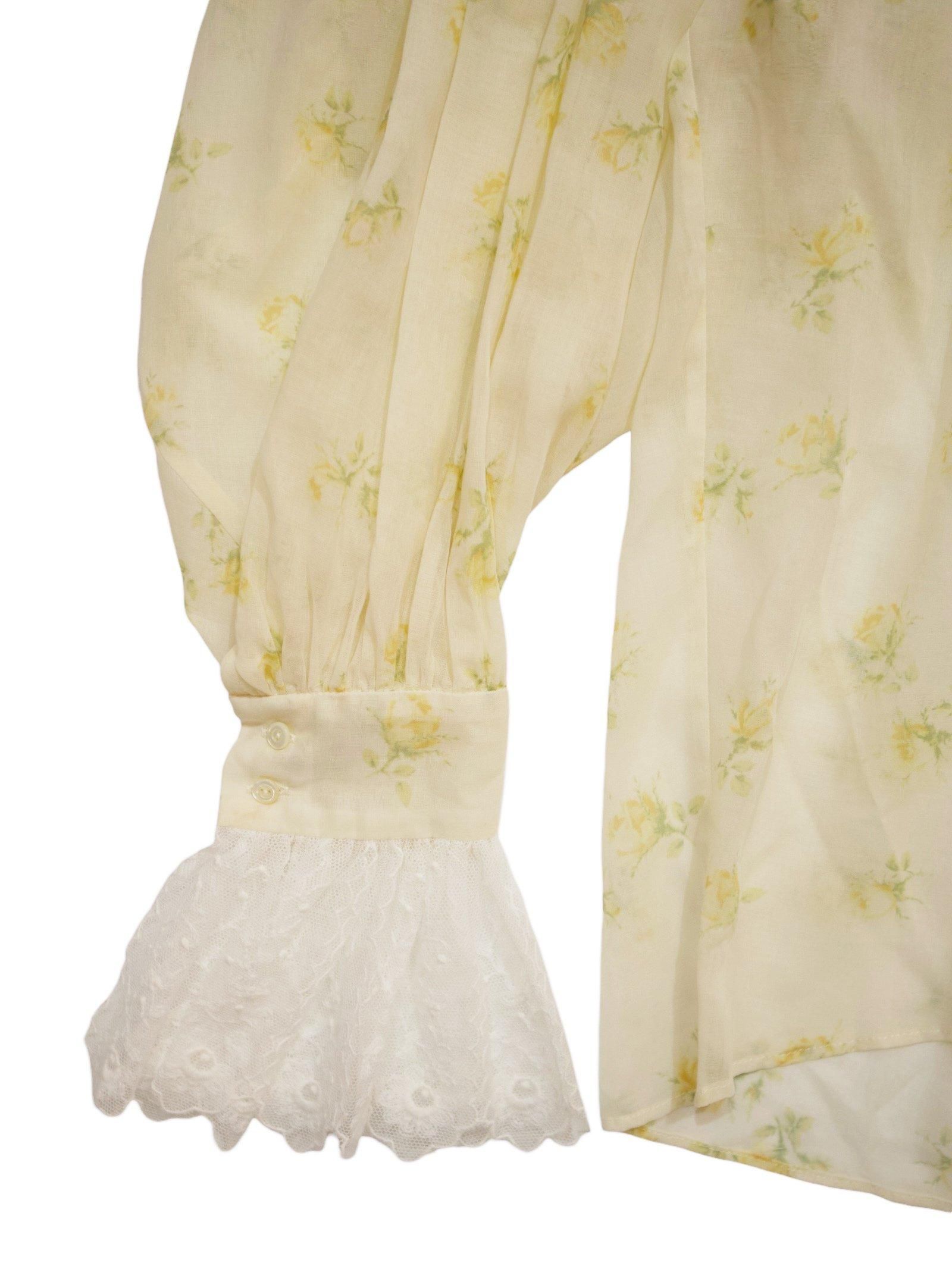 FLOWER PRINTED RUFFLE HIGH-NECK BLOUSE - Revolution Web Store FLOWER PRINTED RUFFLE HIGH-NECK BLOUSE - Revolution Web Store
