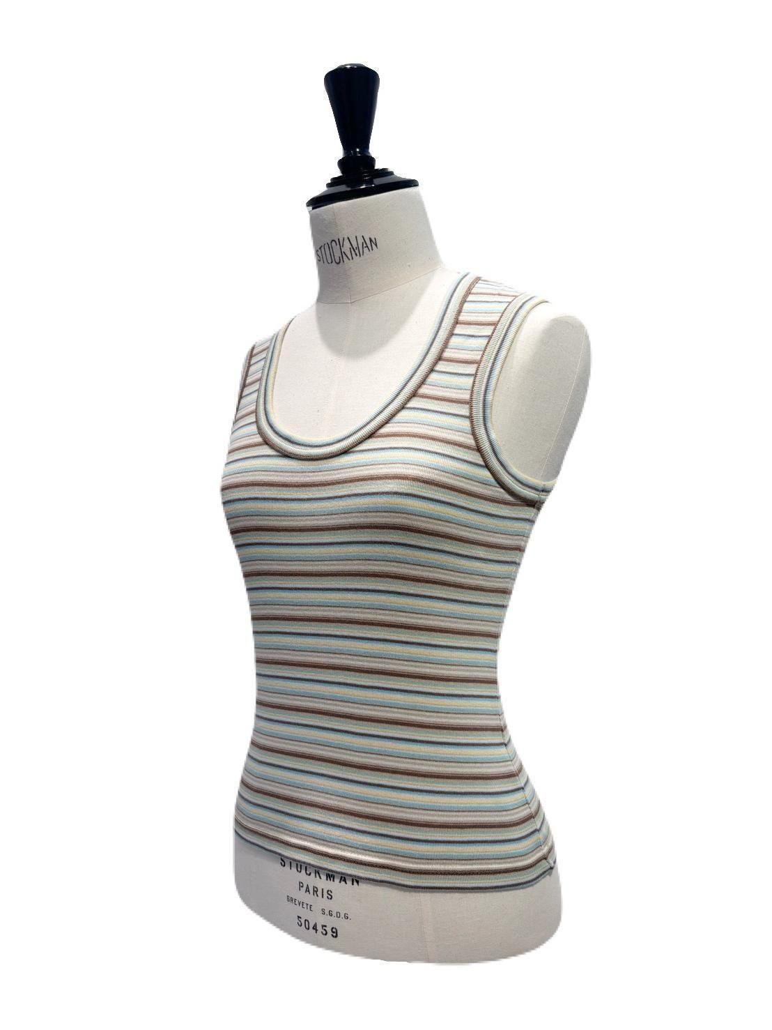 MULTICOLOR STRIPE U-NECK TANK TOP - Revolution Web Store
