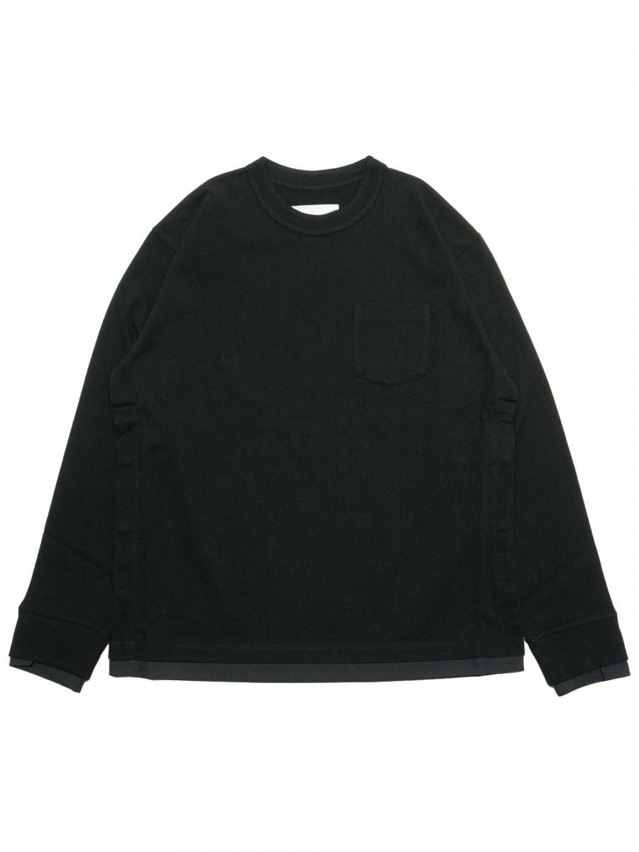 送料関税込♦sacaiパッチポケットコットンジャージ Tシャツ Sacai パッチポケット Tシャツ | ブラック | FARFETCH JP
