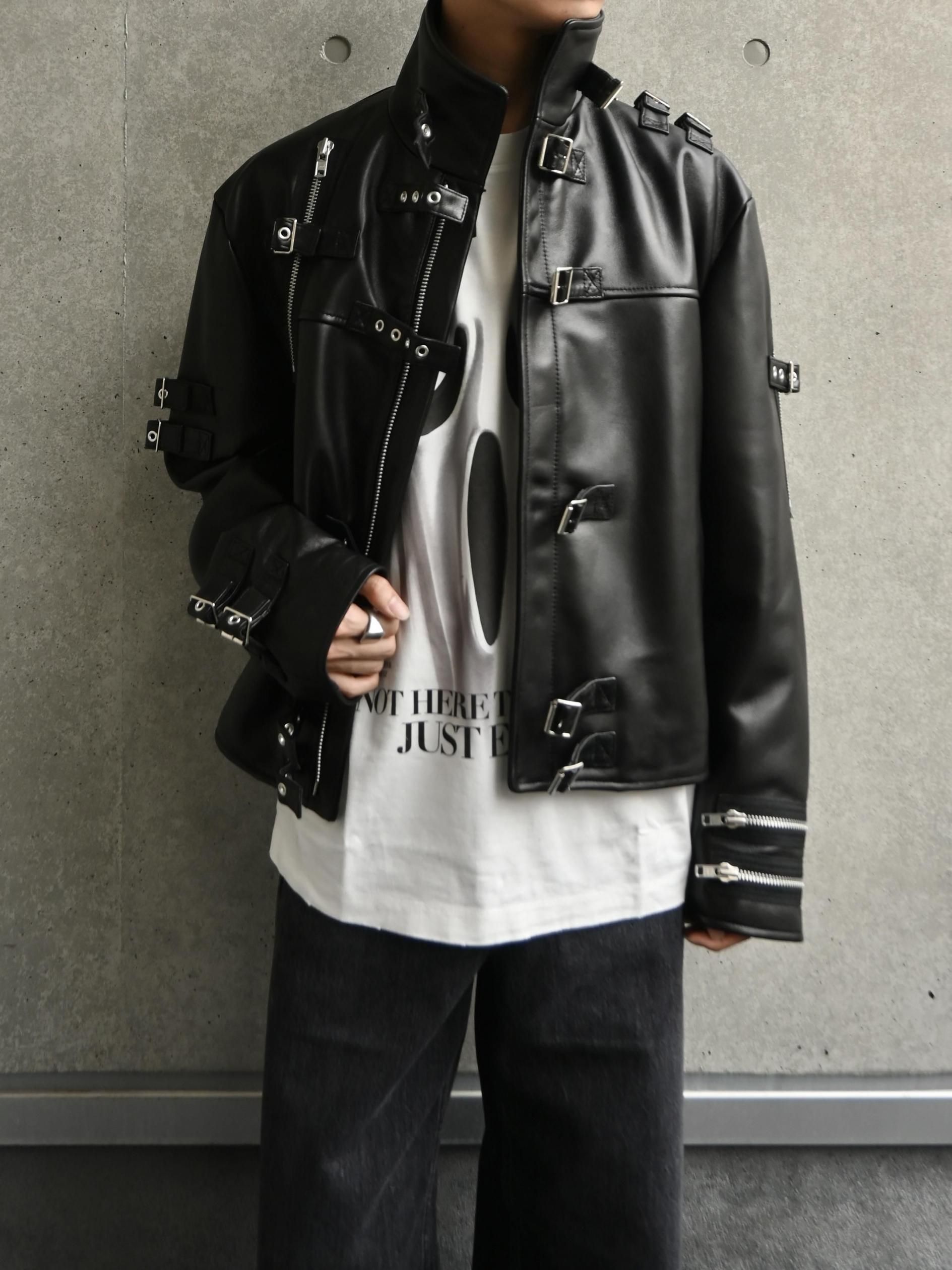 BUCKLE OVERLOAD LEATHER JACKET - Revolution Web Store