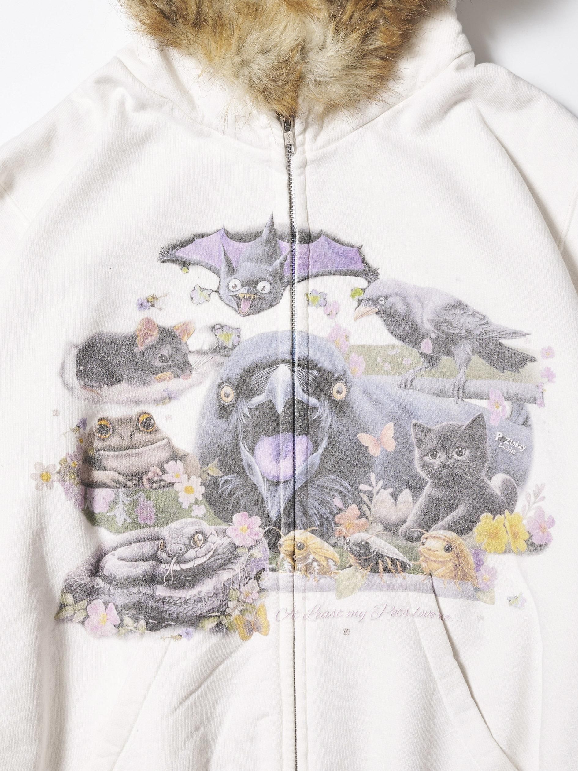 FURRY COLLAR ZIP-UP HOODIE - Revolution Web Store