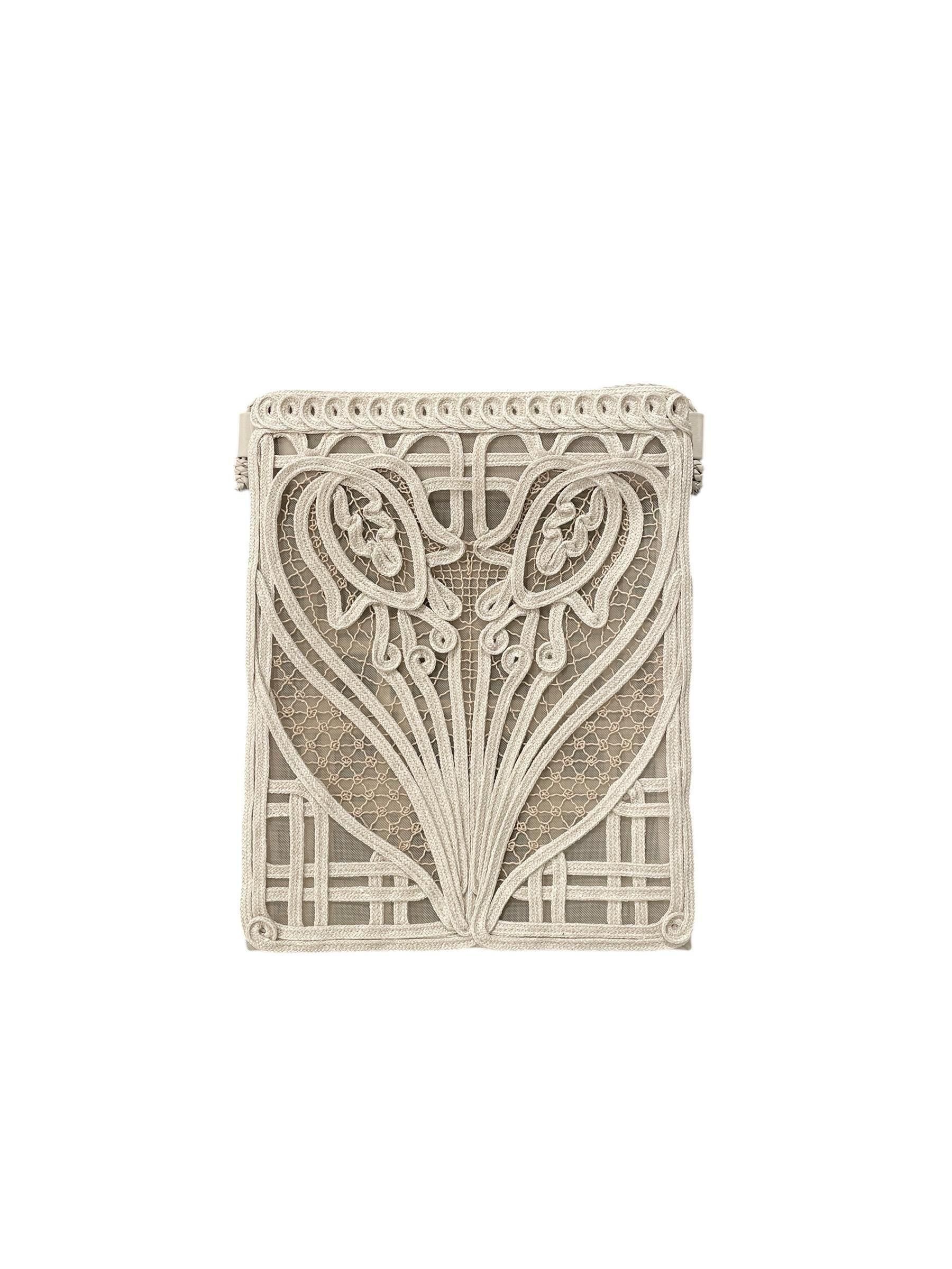 Cording Embroidery Pouch With Leather Strap - Revolution Web