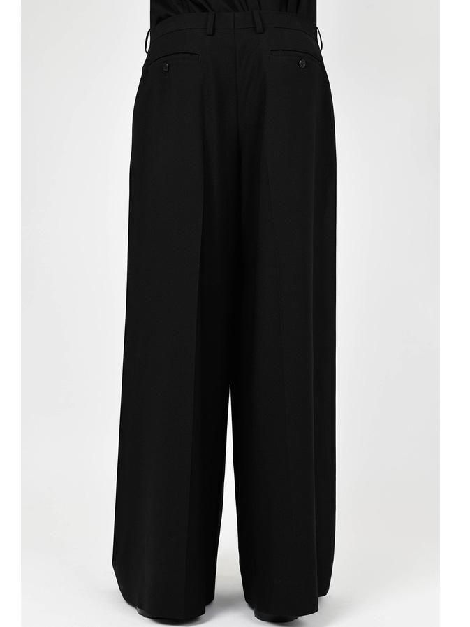 極美品 WOOL GABARDINE WIDE FLARE SLACKS WOOL GABARDINE WIDE FLARE SLACKS - ReVoLuTioN