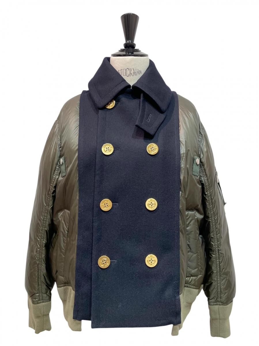 sacai 19AWデニムダウンジャケット 19-02113M 白 サイズ1 サカイ