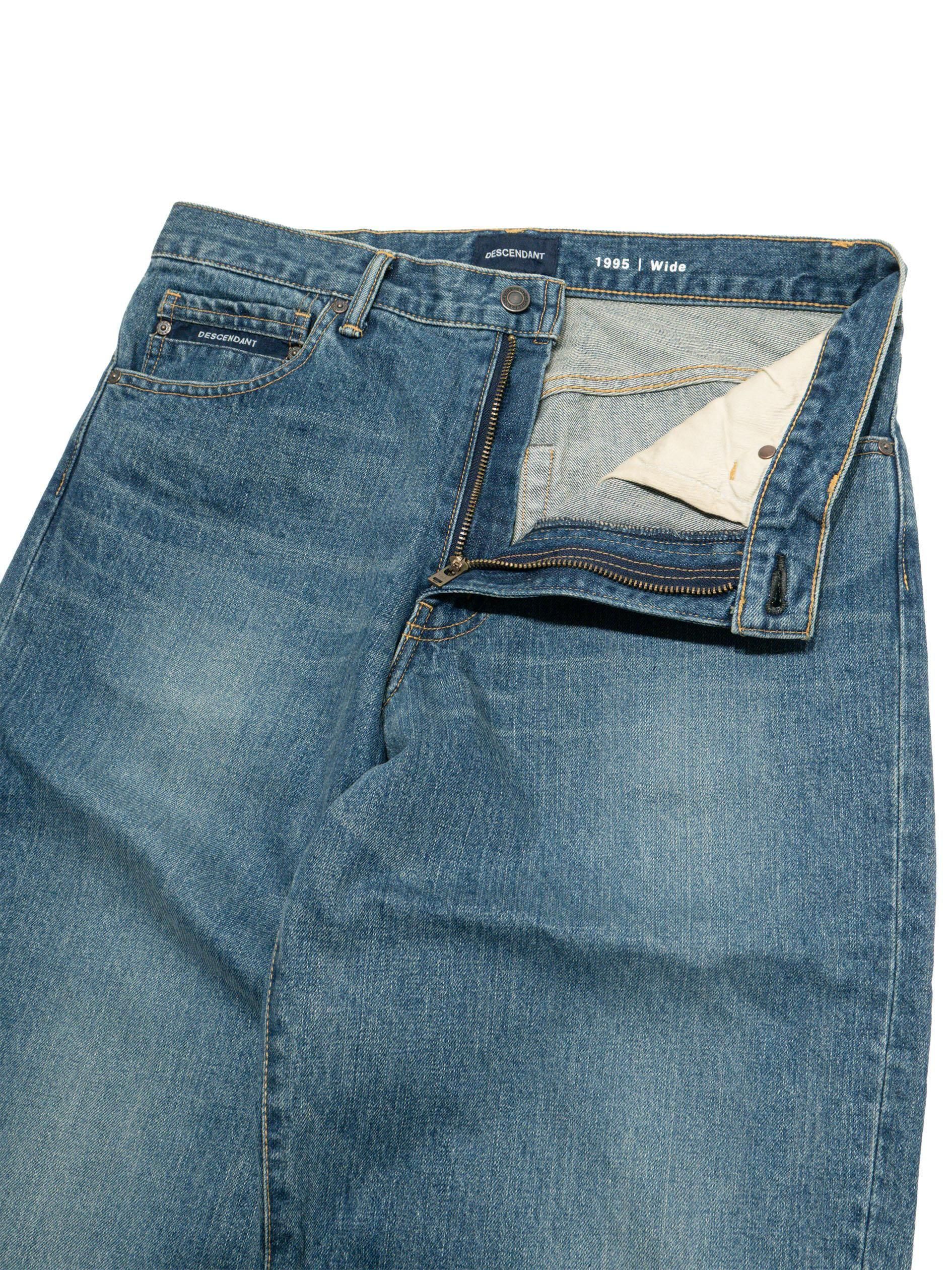 DESCENDANT デニムパンツ ライトブルー　1995Wide DESCENDANT/1995 DENIM TROUSERS BAGGY LIGHT WASH (INDIGO)