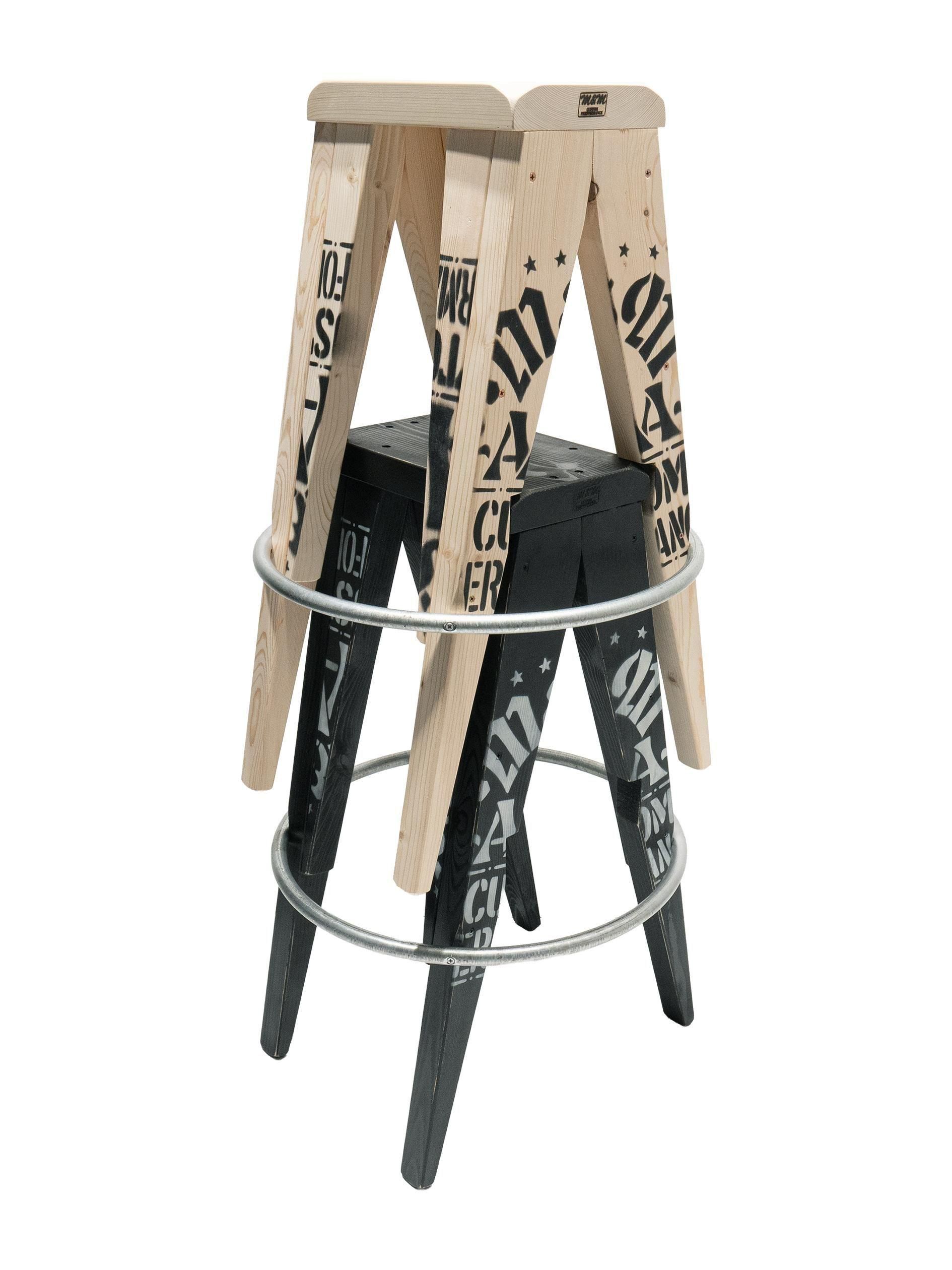 m&m custom performance furniture 角スツール大 M&M CUSTOM PERFORMANCE 'STOOL'スツール 三つ脚 チェア 椅子