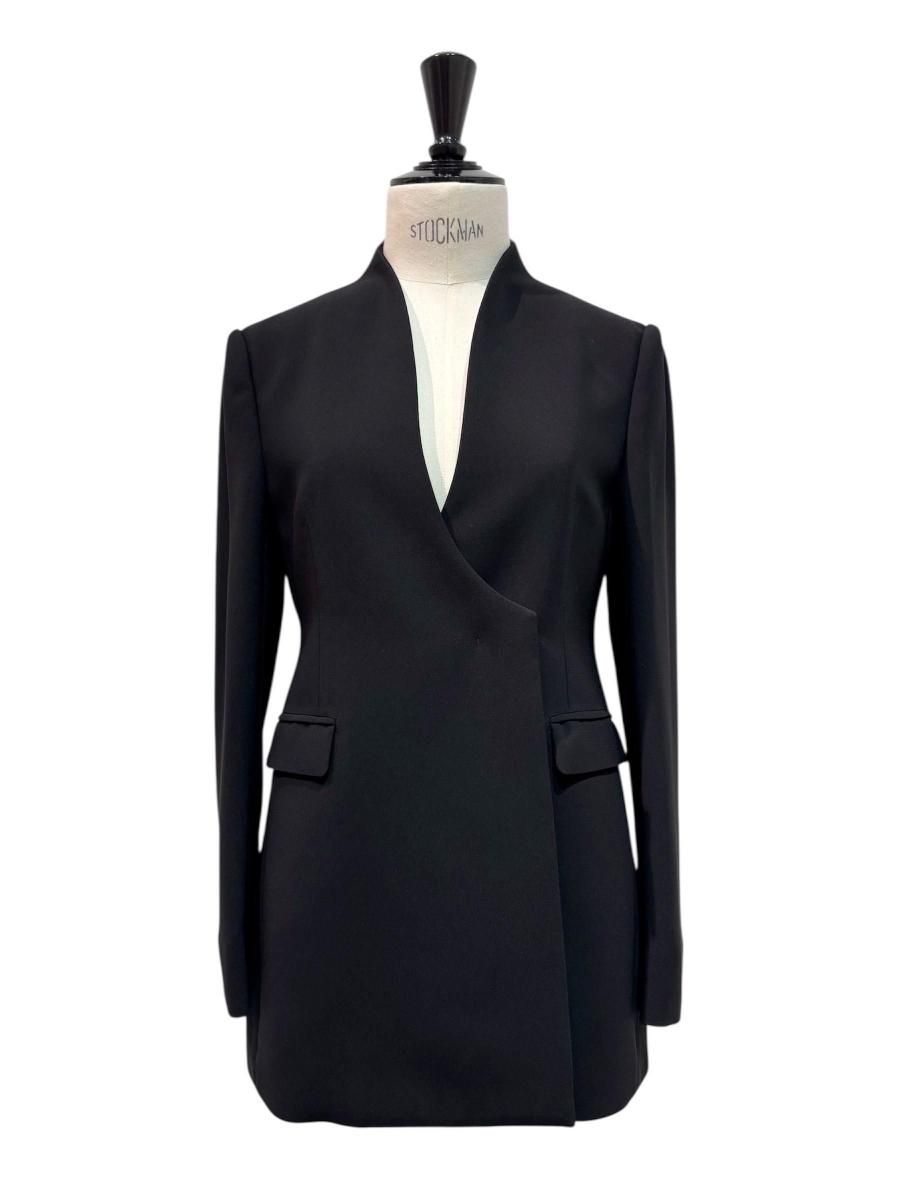 ジャケット・アウター Collarless Double Breasted Suit Jacket Acetate Polyester Collarless Double Breasted Suit Jacket - ReVoLuTioN