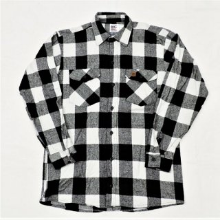 BIG BILL / MADE IN U.S.A  #121 BRAWNY FLANNEL SHIRT (WHITE / BLACK)