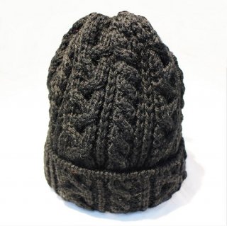 HIGHLAND 2000 /  WOOL CABLE WATCH CAP #016 BOBCAP (BLACK)