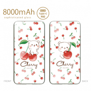8000mAh.両面モバイルバッテリー『ゲスくま/チェリー』