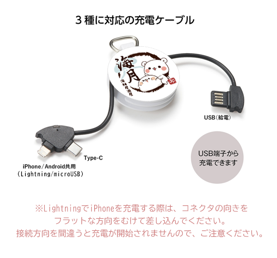 3in1充電ケーブルキーホルダ