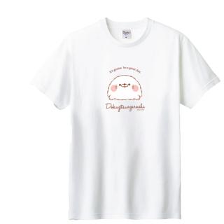 ゆったり・綿100%Tシャツ(M・L)『ナチュラル/毒舌あざらし』ホワイト