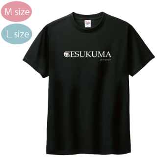 ゆったり・綿100%Tシャツ(M・L)『ロゴ/ゲスくま』ブラック
