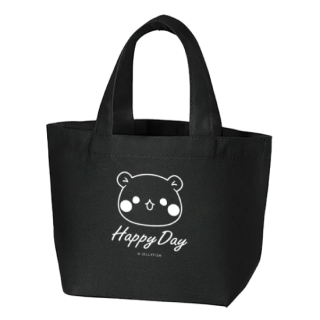 キャンバストート ブラック Sサイズ『HappyDay/ゲスくま』