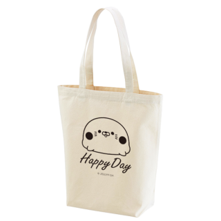 キャンバス トートバッグ・ナチュラル『HappyDay/毒舌あざらし』