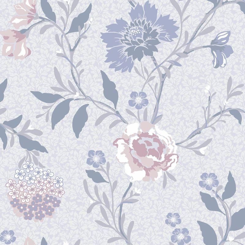 Vildros Light Blue / 683-01 /  Blommor & Blad / Duro