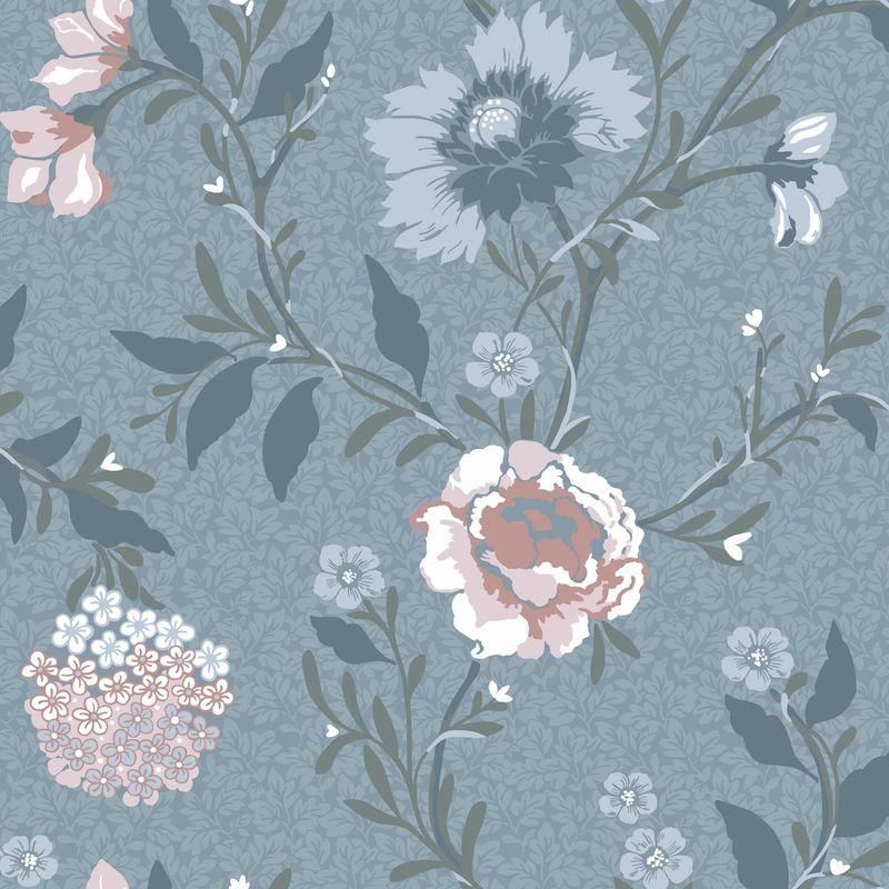 Vildros Blue / 683-03 /  Blommor & Blad / Duro
