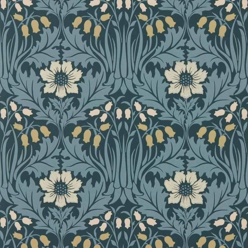 Woodbell & Anemone / 217574 / The Unfinished Works Wallpapers / Morris&Co.