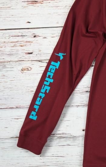 TS Cutout Logo Long Sleeve Tee バーガンディー/スカイブルー