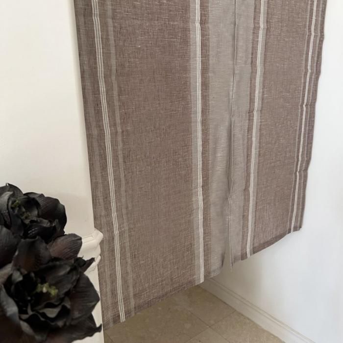 オーガニックボーダー/BD(ボルドー)【のれん】 - NEED'K textile