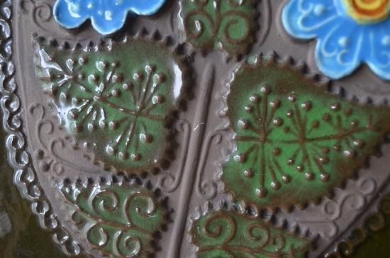 Jie Gantofta/ジィガントフタ○お花と蝶の陶板 スウェーデン製