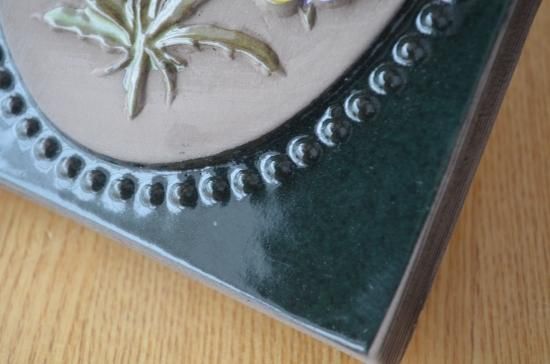 Jie Gantofta/ジィガントフタ○ビオラの陶板（小） スウェーデン製 NO