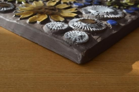 Jie Gantofta/ジィガントフタ○陶板○ひまわりの花 スウェーデン製 NO