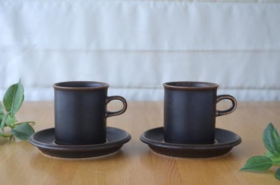 ARABIA/アラビア○RUSKA/ルスカ○コーヒーカップ＆ソーサー2客セット 