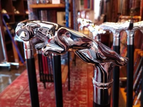 ジャガー シルバーハンドル 高級木製杖 - 近江一文字 杖