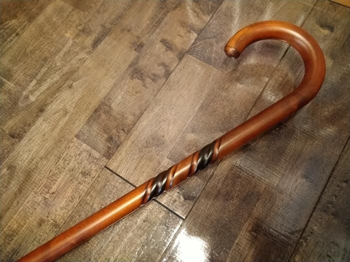 高級木製ステッキ らせん大曲（楓） - 近江一文字 杖・ステッキの専門店