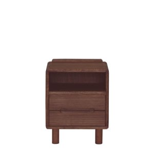 桐無垢 天然木オイル塗装 ナイトテーブル GABANII (ブラウン色/幅40x奥行36x高さ50cm)