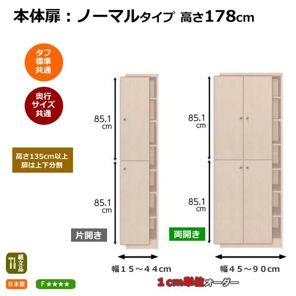 オーダーラック本体扉 ノーマルタイプ 高さ178cm/幅15-90cm｜エース