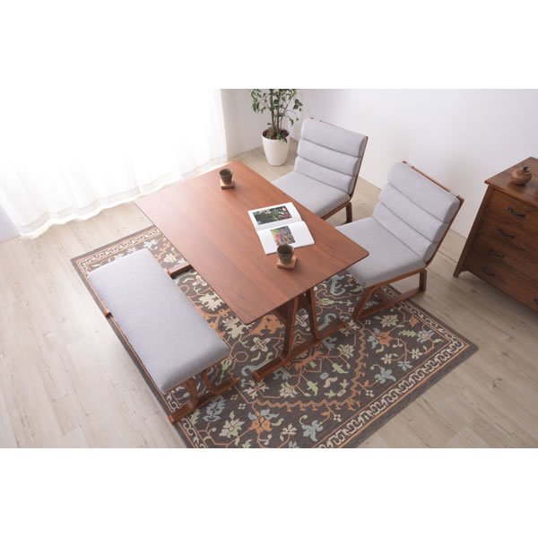 低めダイニングテーブル/天然木化粧繊維板(オーク) (ブラウン色 幅130x