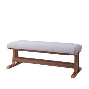 低めダイニングベンチ/天然木化粧繊維板(オーク) (ブラウン色 幅105x奥行43x高さ38cm)