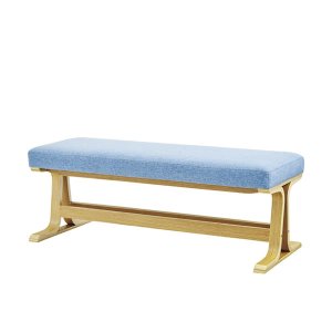 低めダイニングベンチ/天然木化粧繊維板(オーク) (ナチュラル色 幅105x奥行43x高さ38cm)