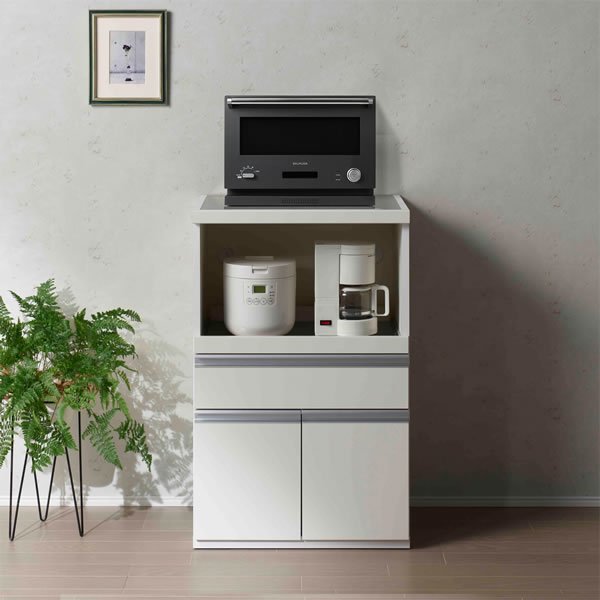 フナモコ ステンレススチール トップ キッチンカウンター STW-600 (スーパーホワイト 幅60.2x奥行44.5x高さ93.8cm 完成品)  家具の通販 eインテリア