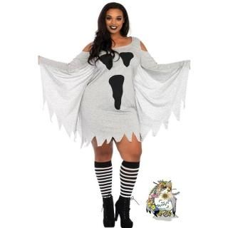 【花梟】ゴースト ハロウィン【即納】【グレー 3L(2XL)サイズ】欧米サイズ 幽霊 レディース 大きいサイズ コスチューム 仮装 衣装 お買得Sale品 送料無料 tk-cc89053